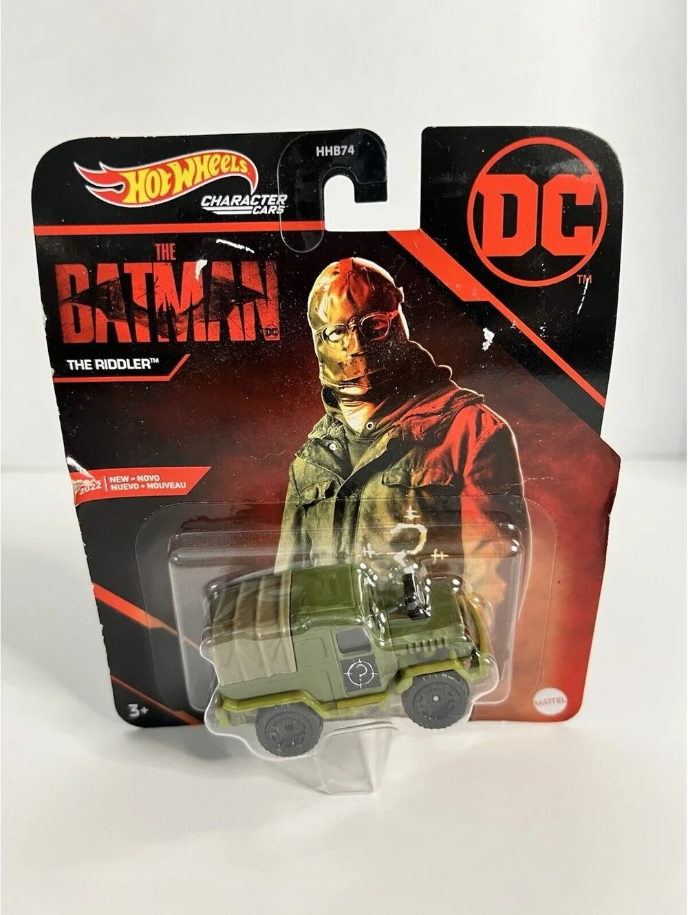 New Hot Wheels DC The Batman Riddler Character Car 1:64 HHB74 Card Wear